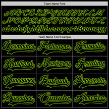 Laden Sie das Bild in den Galerie-Viewer, Custom Black Neon Green Hockey Lace Neck Jersey
