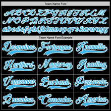 Laden Sie das Bild in den Galerie-Viewer, Custom Black Sky Blue-White Hockey Lace Neck Jersey
