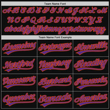 Load image into Gallery viewer, Custom Black Purple-Orange Authentic Throwback Baseball Jersey
