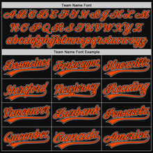 Laden Sie das Bild in den Galerie-Viewer, Custom Black Orange-Gray Authentic Throwback Baseball Jersey
