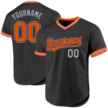 Laden Sie das Bild in den Galerie-Viewer, Custom Black Orange-Gray Authentic Throwback Baseball Jersey
