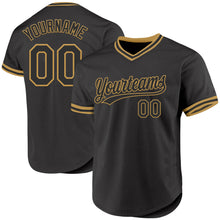 Laden Sie das Bild in den Galerie-Viewer, Custom Black Old Gold Authentic Throwback Baseball Jersey
