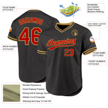 Laden Sie das Bild in den Galerie-Viewer, Custom Black Red-Old Gold Authentic Throwback Baseball Jersey
