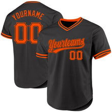 Laden Sie das Bild in den Galerie-Viewer, Custom Black Orange Authentic Throwback Baseball Jersey
