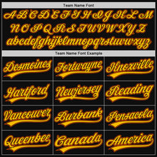 Laden Sie das Bild in den Galerie-Viewer, Custom Black Gold-Orange Authentic Throwback Baseball Jersey
