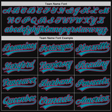 Laden Sie das Bild in den Galerie-Viewer, Custom Black Pink-Teal Authentic Throwback Baseball Jersey
