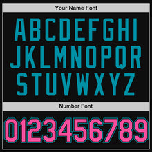 Laden Sie das Bild in den Galerie-Viewer, Custom Black Pink-Teal Authentic Throwback Baseball Jersey
