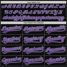 Laden Sie das Bild in den Galerie-Viewer, Custom Black Purple-Gray Authentic Throwback Baseball Jersey
