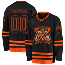 Загрузить изображение в средство просмотра галереи, Custom Black Orange Hockey Jersey
