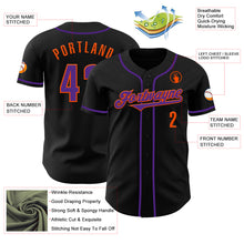 Laden Sie das Bild in den Galerie-Viewer, Custom Black Purple-Orange Authentic Baseball Jersey
