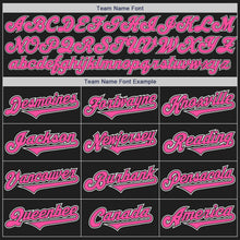 Laden Sie das Bild in den Galerie-Viewer, Custom Black White Pinstripe Pink Authentic Baseball Jersey
