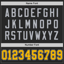 Load image into Gallery viewer, Custom Black Gold-Gray Mesh Authentic Football Jersey
