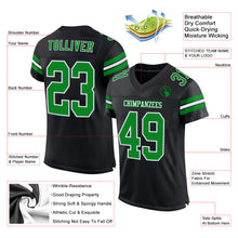 Laden Sie das Bild in den Galerie-Viewer, Custom Black Grass Green-White Mesh Authentic Football Jersey
