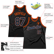 Загрузить изображение в средство просмотра галереи, Custom Black Powder Blue-Orange Authentic Throwback Basketball Jersey
