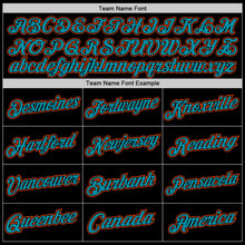 Загрузить изображение в средство просмотра галереи, Custom Black Teal-Orange Authentic Throwback Basketball Jersey
