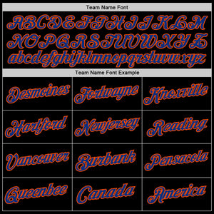 Custom Black Royal-Orange Authentic Throwback Basketball Jersey