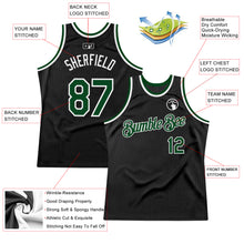 Загрузить изображение в средство просмотра галереи, Custom Black Green-White Authentic Throwback Basketball Jersey
