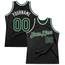 Загрузить изображение в средство просмотра галереи, Custom Black Green-White Authentic Throwback Basketball Jersey
