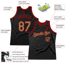 Загрузить изображение в средство просмотра галереи, Custom Black Camo-Red Authentic Throwback Basketball Jersey

