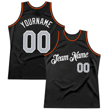 Загрузить изображение в средство просмотра галереи, Custom Black Gray-Orange Authentic Throwback Basketball Jersey
