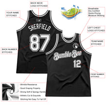 Загрузить изображение в средство просмотра галереи, Custom Black White Authentic Throwback Basketball Jersey
