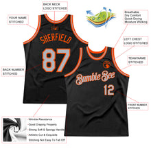 Загрузить изображение в средство просмотра галереи, Custom Black Gray-Orange Authentic Throwback Basketball Jersey

