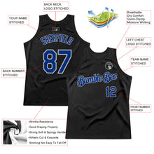 Загрузить изображение в средство просмотра галереи, Custom Black Royal-Gray Authentic Throwback Basketball Jersey
