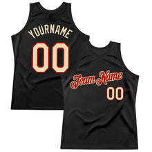 Загрузить изображение в средство просмотра галереи, Custom Black Cream-Red Authentic Throwback Basketball Jersey
