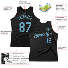 Загрузить изображение в средство просмотра галереи, Custom Black Shadow Blue Authentic Throwback Basketball Jersey
