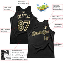 Загрузить изображение в средство просмотра галереи, Custom Black Olive-Cream Authentic Throwback Basketball Jersey
