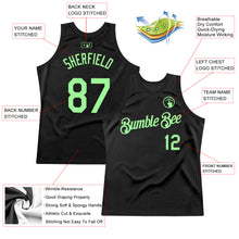 Загрузить изображение в средство просмотра галереи, Custom Black Pea Green Authentic Throwback Basketball Jersey
