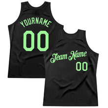 Загрузить изображение в средство просмотра галереи, Custom Black Pea Green Authentic Throwback Basketball Jersey
