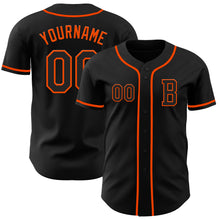 Load image into Gallery viewer, Custom Black Orange Authentic Baseball Jersey
