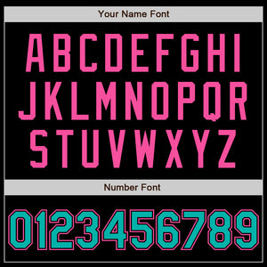 Custom Black Aqua-Pink Authentic Baseball Jersey