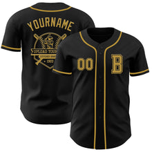 Загрузить изображение в средство просмотра галереи, Custom Black Old Gold Authentic Baseball Jersey
