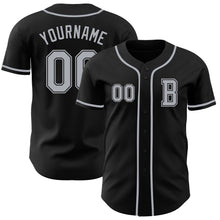 Load image into Gallery viewer, Custom Black Gray Authentic Baseball Jersey
