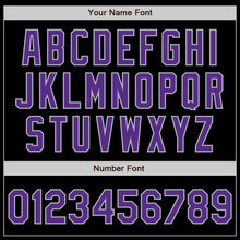 Load image into Gallery viewer, Custom Black Purple-Gray Authentic Baseball Jersey
