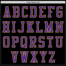 Load image into Gallery viewer, Custom Black Purple-Old Gold Authentic Baseball Jersey
