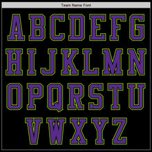 Load image into Gallery viewer, Custom Black Purple-Neon Green Authentic Baseball Jersey
