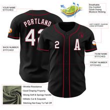 Laden Sie das Bild in den Galerie-Viewer, Custom Black White-Crimson Authentic Baseball Jersey
