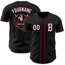 Laden Sie das Bild in den Galerie-Viewer, Custom Black White-Crimson Authentic Baseball Jersey
