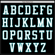 Laden Sie das Bild in den Galerie-Viewer, Custom Black White-Teal Authentic Baseball Jersey
