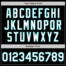 Laden Sie das Bild in den Galerie-Viewer, Custom Black White-Teal Authentic Baseball Jersey
