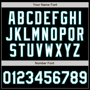 Custom Black White-Teal Authentic Baseball Jersey