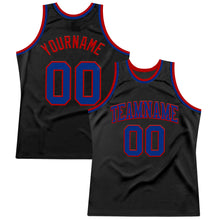 Загрузить изображение в средство просмотра галереи, Custom Black Royal-Red Authentic Throwback Basketball Jersey
