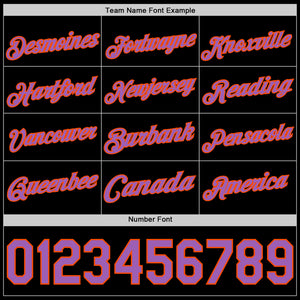 Custom Black Medium Purple-Orange Authentic Basketball Jersey