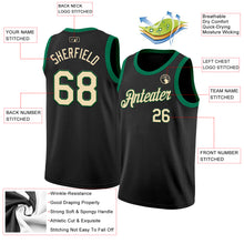 Laden Sie das Bild in den Galerie-Viewer, Custom Black Cream-Green Authentic Basketball Jersey
