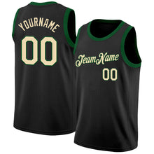 Laden Sie das Bild in den Galerie-Viewer, Custom Black Cream-Green Authentic Basketball Jersey
