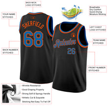 Laden Sie das Bild in den Galerie-Viewer, Custom Black Blue-Orange Authentic Basketball Jersey
