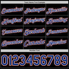 Laden Sie das Bild in den Galerie-Viewer, Custom Black Royal White-Orange Authentic Basketball Jersey
